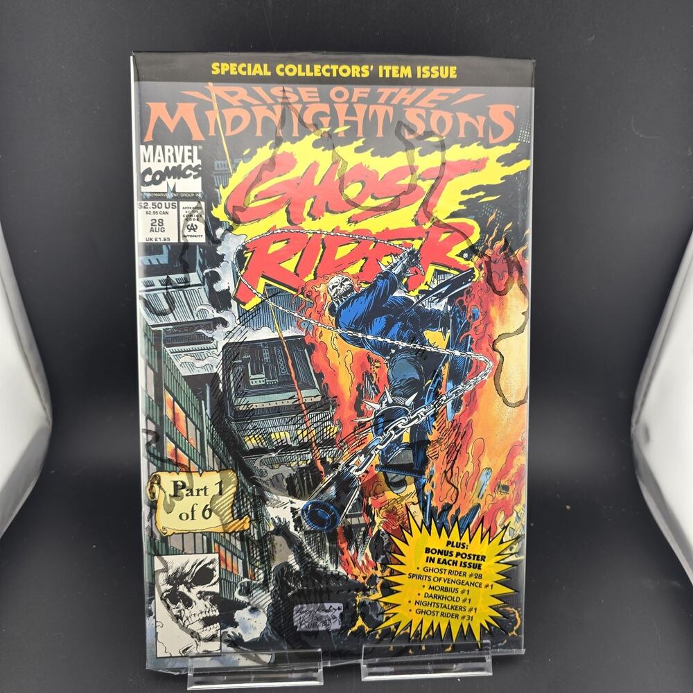 Ghost Rider 28 1992 Marvel KEY 1st Midnight Sons Cameo Caretaker SEALED Polybag